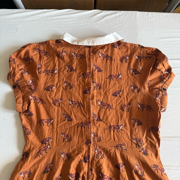 Hell Bunny Retro Dress Size 3XL Vixey Fox Print Pinup Rockabilly Hipster 1940s - Picture 8 of 16